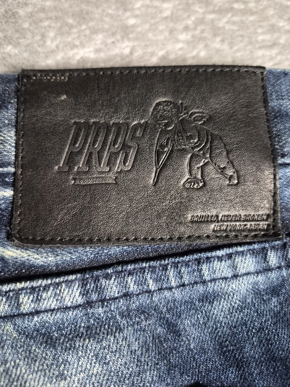 PRPS Men's Buttonfly Biker Jeans Blue Size 36 Ribbed Multi Zipper Denim EUC